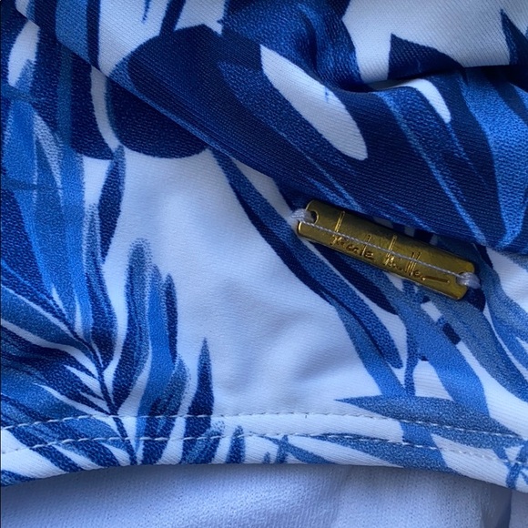 Nicole Miller Blue Leafs One-Piece Modest Splice - Picture 7 of 9